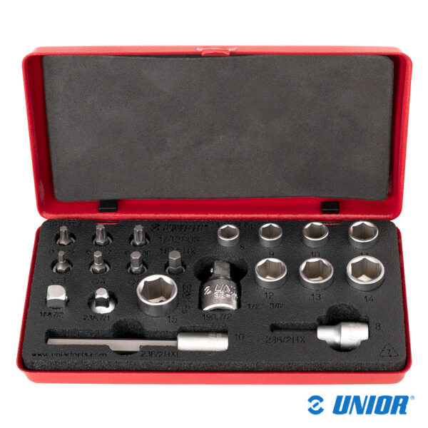 Zestaw UNR-1782 bity i nasadki 1/4″ i 3/8″