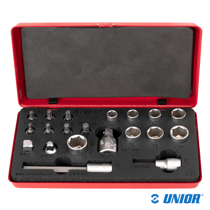 Zestaw UNR-1782 bity i nasadki 1/4″ i 3/8″