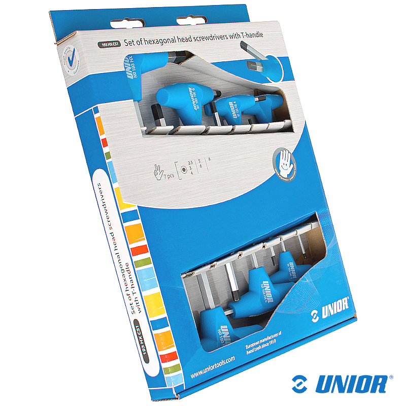Zestaw kluczy imbus. UNR-193HXCS 7szt;Typ”T”